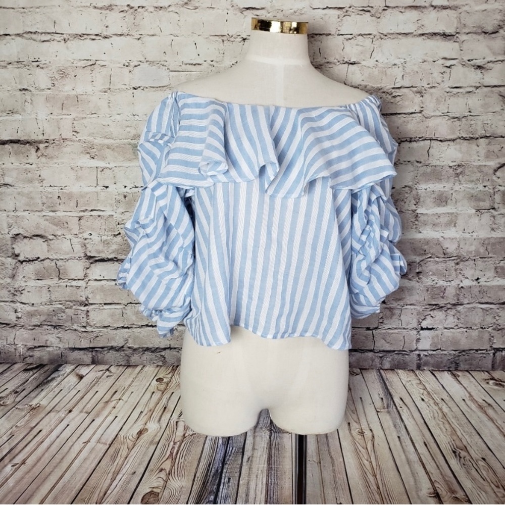 Zara Woman Ruffled Cropped Top